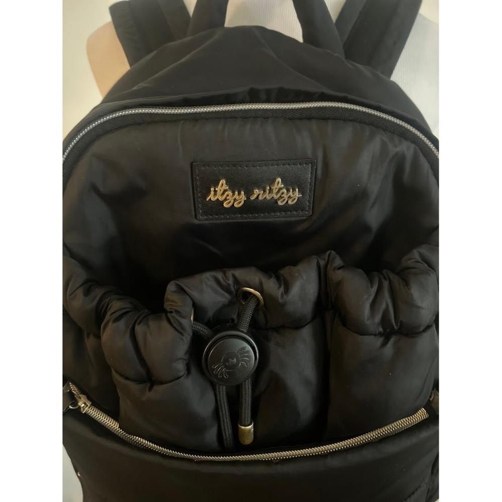 Itzy Ritzy Black Puffer Backpack Diaper Bag Organize Travel Versatile Change Pad - Picture 3 of 11